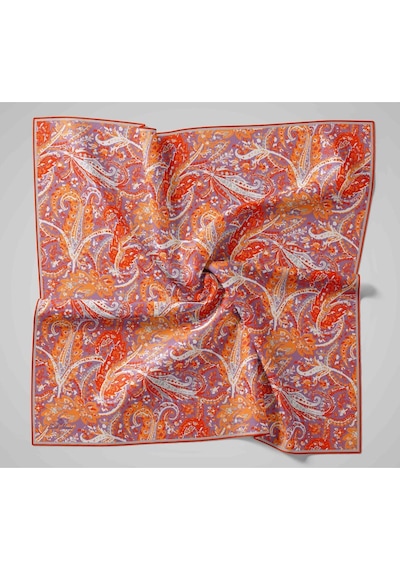 Twill İpek Eşarp 11473-08 Lavanta, Turuncu, Kırmızı, Beyaz, Gri
