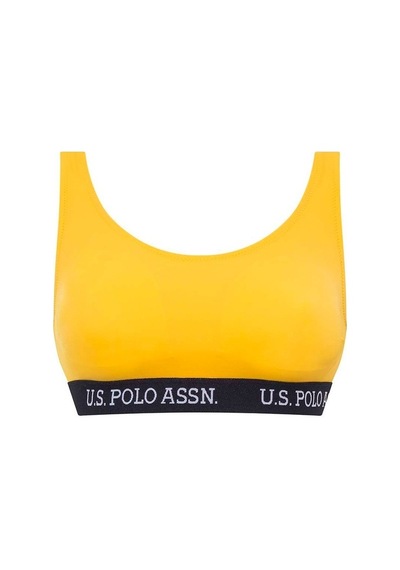 U.S. Polo Assn. Kadın Sarı U Yaka Bralet Bikini Üst 21503