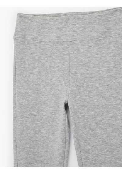 Koton Slim Fit İspanyol Paça Tayt Gri 6sak80091ek