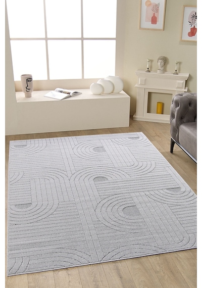 Mariesse Home Soho İskandinav Dokuma Bukleli Gri Modern Salon Halısı Mutfak Halısı Koridor Halısı Yolluk Gri/gri