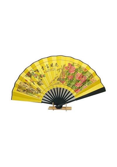Çin Bambu Keten Kumaş Yelpaze 06bsf Siyah Büyük Boy 60cm No.6s Adet-1