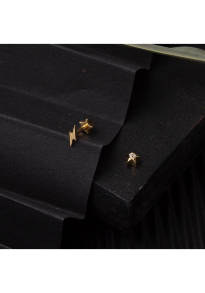 14 Ayar Altın Meta Piercing Tragus Küpe KPHSY14K22495