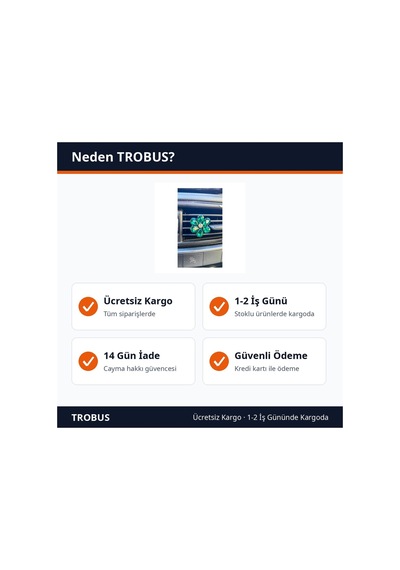 Trobus Klima Havalandırma Izgara Süsü Klips Kristal Damla Taşlı Çiçek Yeşil