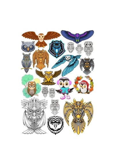 Baykuş Sticker Set 13 20 Parça Telefon, Tablet, Defter, Laptop Sticker