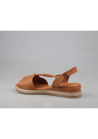 Zeyn 1276 Hakiki Deri Taba Kadın Sandalet Taba
