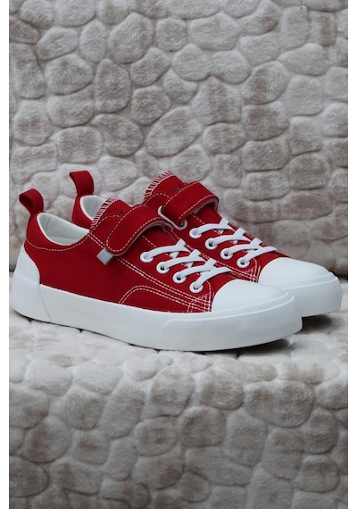 Vicco 346.f24y.141-11 Lee Kırmızı Keten Sneaker Unisex Çocuk Ayakkabı 001