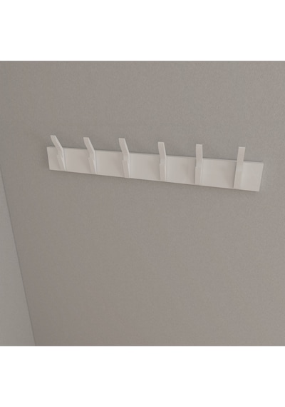 Hepsi3boyutlu Modern Duvar & Kapı Kanca Askılık - 6 Adet Beyaz Kanca Askılık - Model No : 3 Beyaz