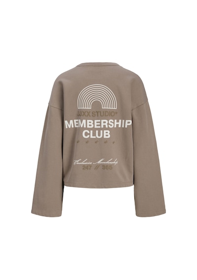 Jack & Jones Kadin Sirt Baskili Sweatshirt - Athletico - 12285948 Desert Taupe