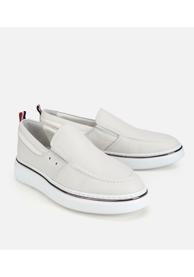 Hotiç Erkek Deri Siyah Metal Detaylı Günlük Loafer