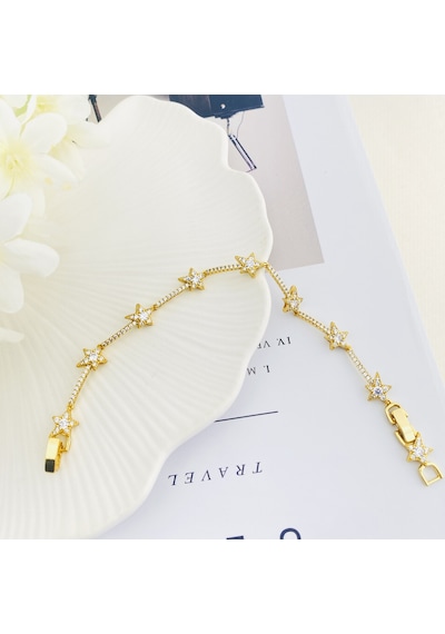 Su Yolu Bileklik Kadın Yıldızlı Bileklik Zirkon Taşlı Çelik Kararmaz Xuping Vip Seri 14 Ayar Gold Gold Su Yolu Bileklik Kadın Yıldızlı Bileklik Zirkon Taşlı Çelik Kararmaz Xuping Vip Seri 14 Ayar Gold Gold