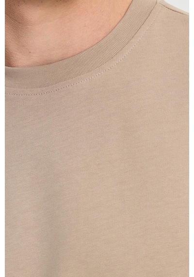 Tudors Erkek Relax Fit Rahat Kesim %100 Pamuk 2 İplik Bisiklet Yaka Taş Sweatshirt -41524 Taş