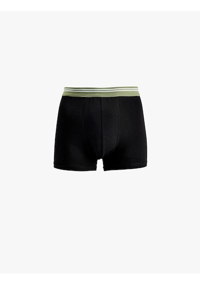 Koton Pamuklu Bel Detaylı 3'lü Boxer Seti Siyah 6slm90028mk