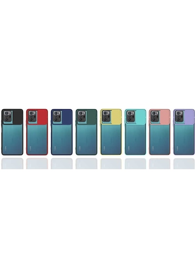 Noktaks - Xiaomi Uyumlu Xiaomi Poco X3 Gt - Kılıf Slayt Sürgülü Arkası Buzlu Lensi Kapak - Turkuaz