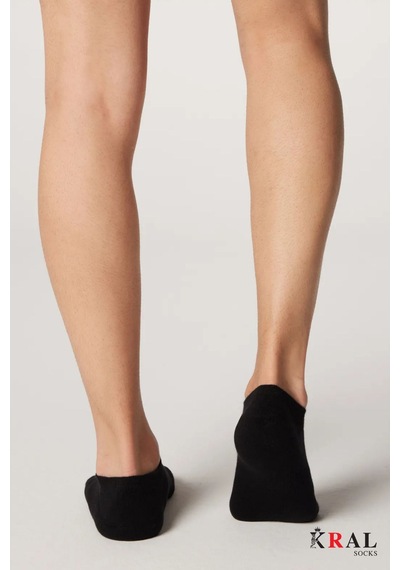 Kral Socks Unisex Düz Desen 3 Çift Pamuklu Çorap Siyah