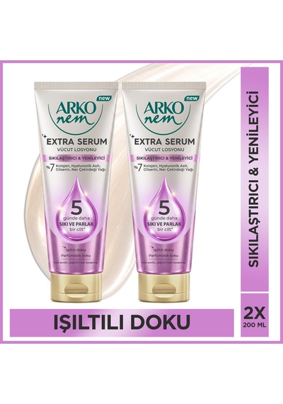 Arko Nem Extra Serum Sıkışlaştırıcı & Yenileyici Vücut Losyonu 2x200 Ml