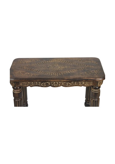 Eskitme Ahşap Dikdörtgen Sehpa K02 74x37x54 Cm. Eskitme Siyah