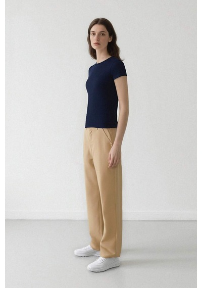 DeFacto Coool Straight Fit Gabardin Pantolon Yüksek Bel E4346AX25SPBG638