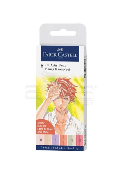 Faber Castell 6 Pitt Artist Pen Manga Kaoiro Set 167168 Çok Renkli
