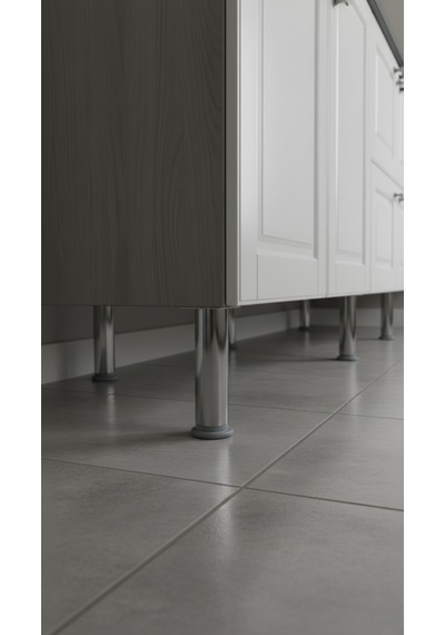 Ludıa Metal Ayarlanabilir 4 Adet Mobilya Ayağı Metal Tablalı 15cm Gri