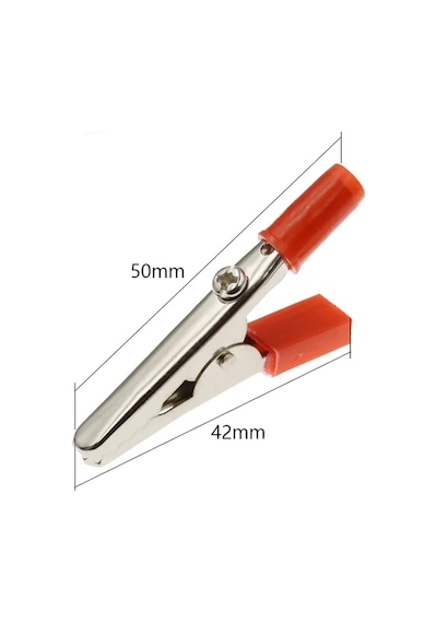 4 Takım 50mm Test Probu Metal Timsah Ağzı Krıkodil Mini Akü Maşa