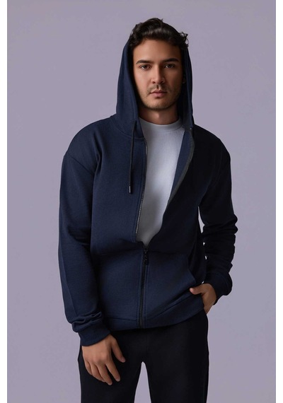 Defys Defy S Erkek Oversize Kapüşonlu Fermuarlı Cepli Sweatshirt Lacivert - 527577758 Lacivert Defys Defy S Erkek Oversize Kapüşonlu Fermuarlı Cepli Sweatshirt Lacivert - 527577758 Lacivert