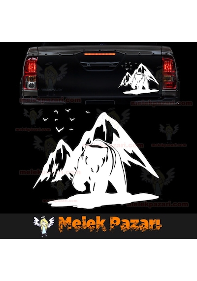 Ayı Dağ Manzarası Off Road Oto Sticker, Araba Sticker