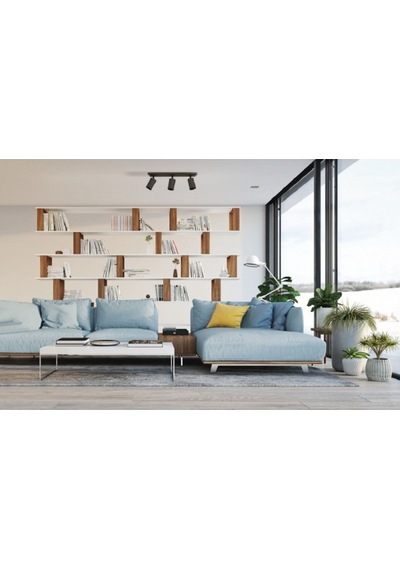Riolight Modern8 Siyah Mutfak,salon,giyinme Odası,cafeler İçin Gün İşiğı Metal 3lü Spot Ampul Dahil 3'lü Siyah