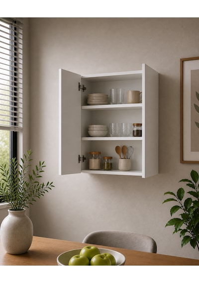 3 Raflı Çok Amaçlı Mutfak Rafı Mat Beyaz Mdf Lam 69x55x25 Cm Yavaşlatıcılı Kapaklı Duvar Dolabı 3 Raflı Çok Amaçlı Mutfak Rafı Mat Beyaz Mdf Lam 69x55x25 Cm Yavaşlatıcılı Kapaklı Duvar Dolabı