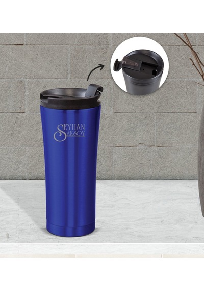 Kişiye Özel 784 Lacivert Paslanmaz Çelik Termos Bardak 450Ml