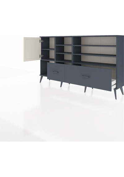 Arges Konsol 8 Raflı 2 Çekmeceli Tek Kapaklı 176x30x99 Antrasit-aytaşı/antrasit Aytası/antrasıt - Antrasıt Arges Konsol 8 Raflı 2 Çekmeceli Tek Kapaklı 176x30x99 Antrasit-aytaşı/antrasit Aytası/antrasıt - Antrasıt