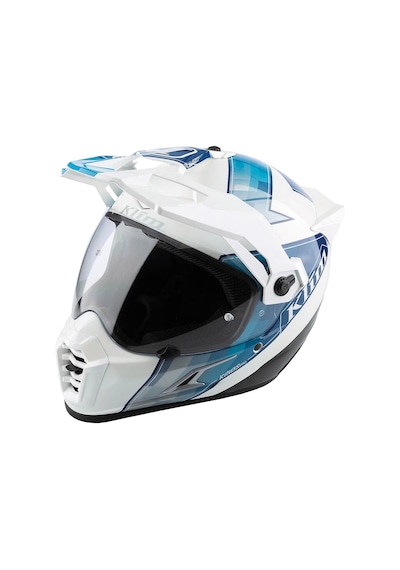 Klim Krios Pro Carbon Spectrum Adv Rally Motosiklet Kaskı Beyaz Mavi Beyaz / Mavi