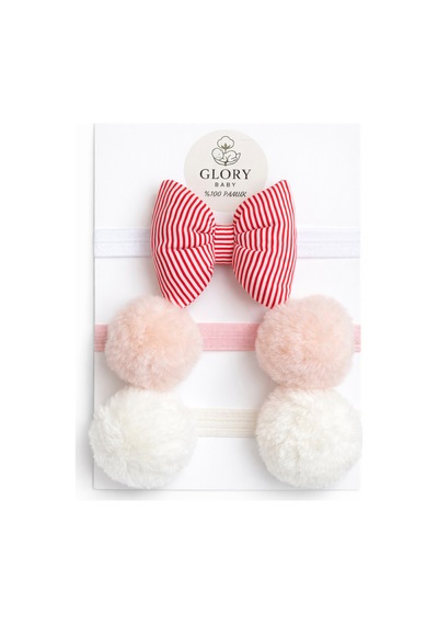 Kız Bebek Fiyonklu & Ponponlu Bandana - Saç Bandı 3'lü Set Pembe-ekru-kırmızı Çizgili Pembe-ekru-kırmızı Çizgili Kız Bebek Fiyonklu & Ponponlu Bandana - Saç Bandı 3'lü Set Pembe-ekru-kırmızı Çizgili Pembe-ekru-kırmızı Çizgili