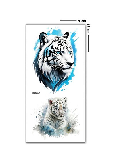 Hayal Sepeti Geçici Dövme 9,5x19cm Tattoo Minimal Tattoo Aksesuar Şık Kaplan Modeli