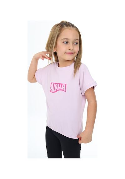 Toontoy Kids Toontoy Kız Çocuk Aloha Baskılı Tişört Açık Lila