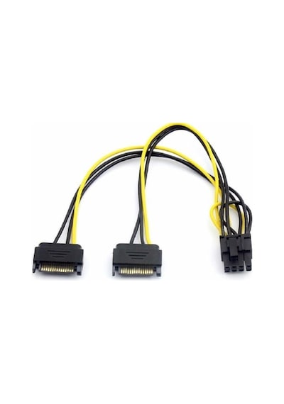 2x Sata To 8 Pin 6+2 Pci-e Express Güç Molex Power Kablosu Çevirici Dönüştürücü 4327