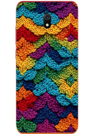 Redmi 8a Uyumlu Renkli Örgüler Baskılı Silikon Kılıf