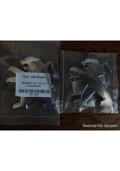 Peugeot 301 Ön Arma 301 Arka Arma Logo 2017 Ve Sonrası Makyajlı Kasa Uyumlu Oem 9821863480 Krom