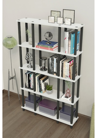 Venora 5 Katlı Modern Kitaplık Dekoratif Çok Amaçlı Kitaplık Ve Organizer Çok Raflı Düzenleyici - Beyaz Beyaz Venora 5 Katlı Modern Kitaplık Dekoratif Çok Amaçlı Kitaplık Ve Organizer Çok Raflı Düzenleyici - Beyaz Beyaz