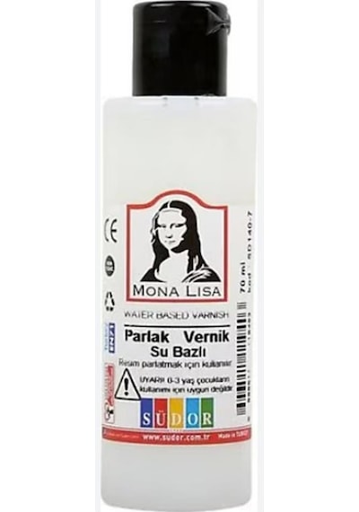 Resim Verniği 70 Ml Su Bazlı 1 Adet Resim Parlatıcı Vernik 70 Ml 1 Adet Şeffaf