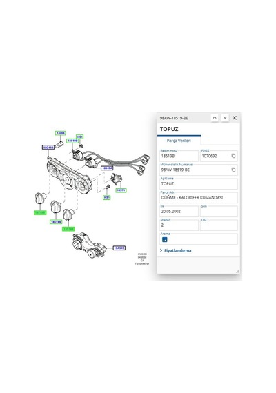Kalorifer Düğmesı Orta Connect Erc 216 - 98aw 18519 Be
