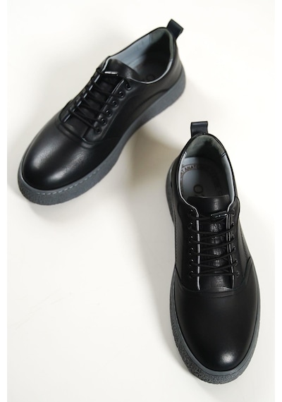 Mubiano Hakiki Deri 1326-s Siyah Erkek Spor Ayakkabı & Sneaker Siyah