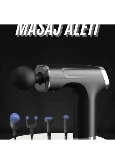 Şarjlı Mini Masaj Tabancası 4 Başlıklı Masaj Aleti 6 Hız Ayarı Ve Type-c Şarjlı