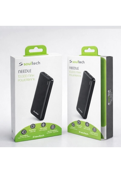 Soultech Needle 10.000 Mah Hızlı Şarj Powerbank Çift Usb Çıkışlı Taşınabilir Şarj Cihazı Çok Renkli