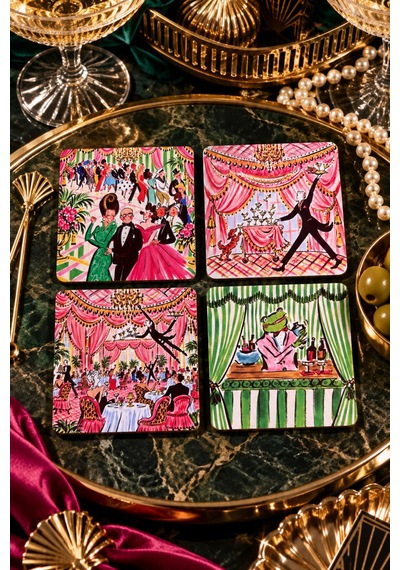 Vintage Parti Art Deco, Retro Maksimalist Temalı, 4 Lü Bardak Altlığı Set 9 Cm, 3 Mm Ahşap Mdf, Dijital Baskı - 933874548 Diğer Vintage Parti Art Deco, Retro Maksimalist Temalı, 4 Lü Bardak Altlığı Set 9 Cm, 3 Mm Ahşap Mdf, Dijital Baskı - 933874548 Diğer