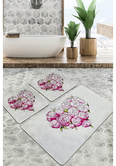 Peonia Banyo Halısı Djt 3 Lü Set Çok Renkli
