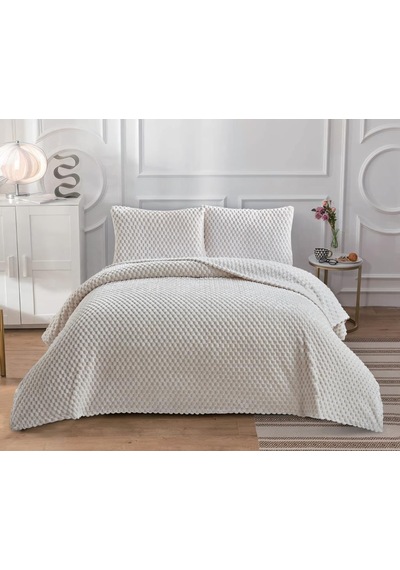 Soft Arya Çift Kişilik Yatak Örtüsü 260x240 Krem