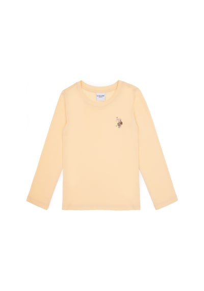 U.S. Polo Assn. Kız Çocuk Sarı Bisiklet Yaka Basic Sweatshirt 50317915-VR053