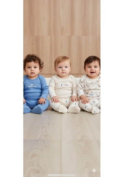 Laura Baby Necix's Erkek Bebek 3 Lü Alttan Çıtçıtlı Alt Üst Takım Krem