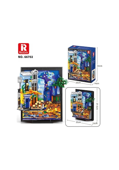Reobrix Starry Night Cafe Wall Art 66702 Brick Yapım Seti