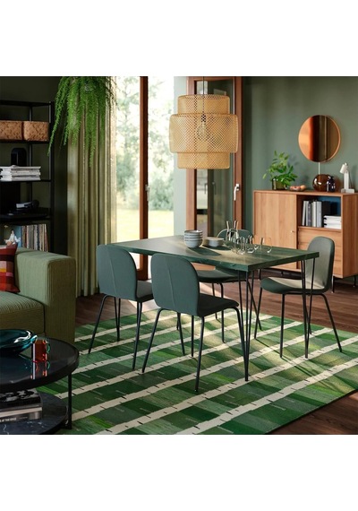Ikea Gri Geniş Yemek Masası - Yemek Sandalyesi Oturma Yeri